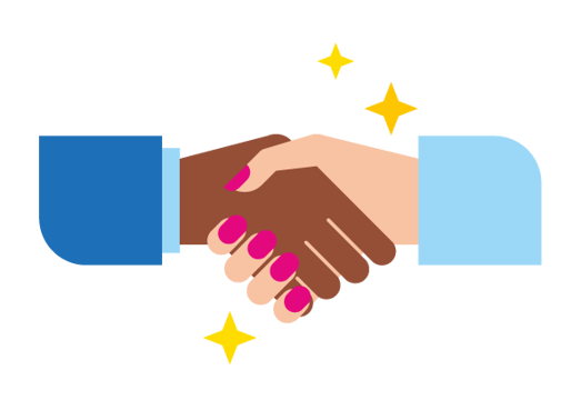 Illustrative design of two hands shaking